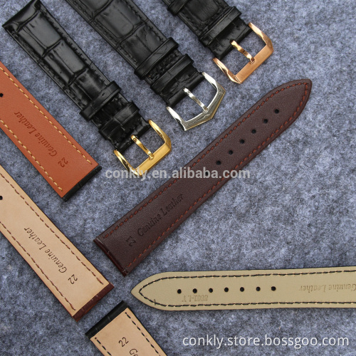 Wholesales high quality 2 piece of genuine leather watch straps supplier from China